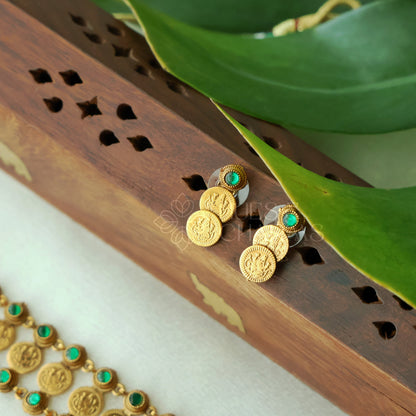 GOLDEN AISHWARYA KASU LAKSHMI CHOKER SET (Colours available)