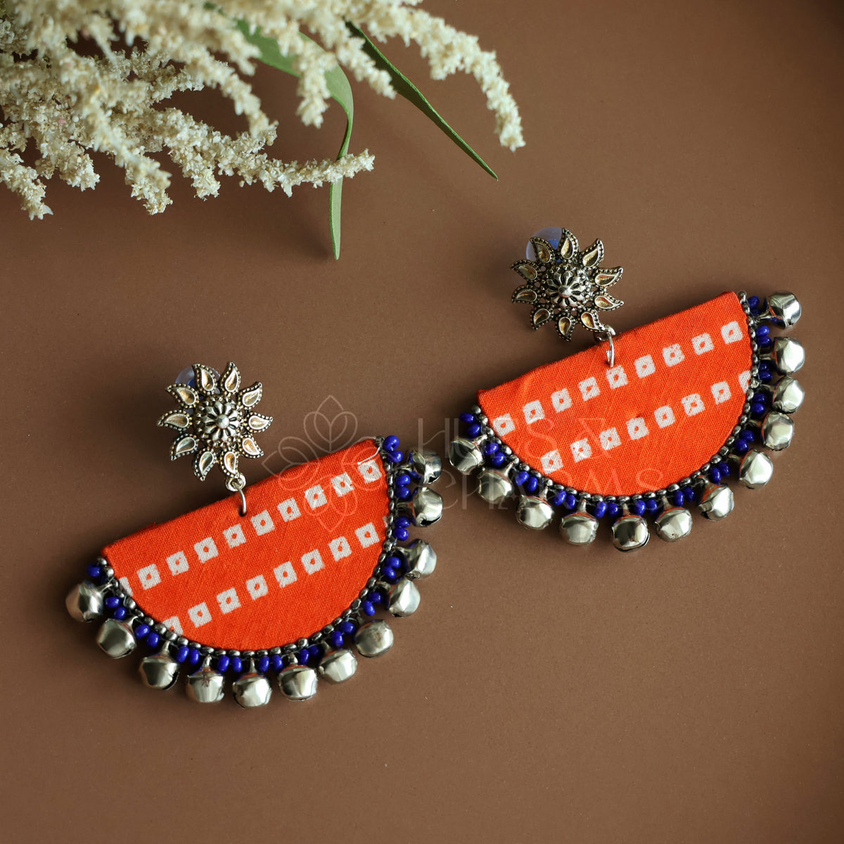 RANGOLI STATEMENT FABRIC EARRINGS (Colours available)