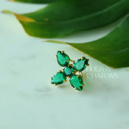 GLOSSY FLORAL STATEMENT ADJUSTABLE RING (COLOURS AVAILABLE)