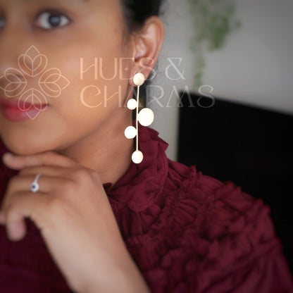 GOLDEN CELESTE DROP STUD EARRINGS