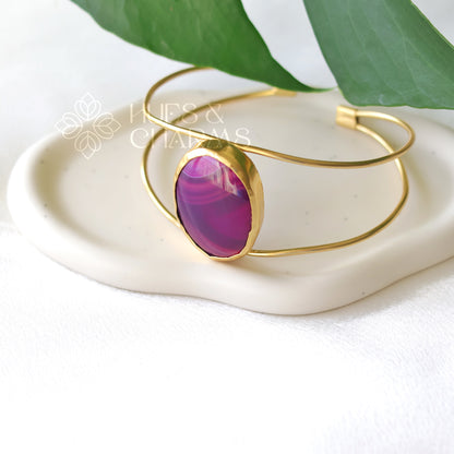 GOLDEN ADJUSTABLE OVAL BANGLE (COLOURS AVAILABLE)