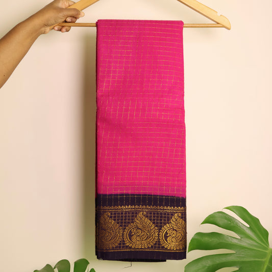 MADURAI SUNGUDI SAREE (Pink & deep blue)