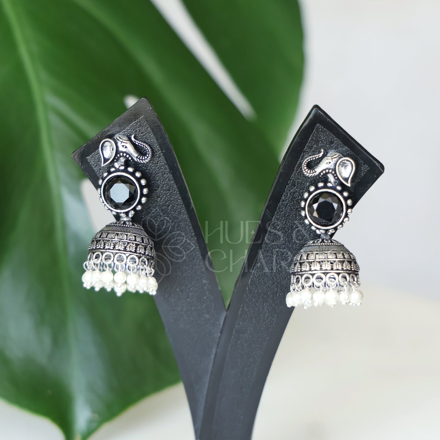 OXIDISED ELEPHANT JHUMKAS( COLOURS AVAILABLE )