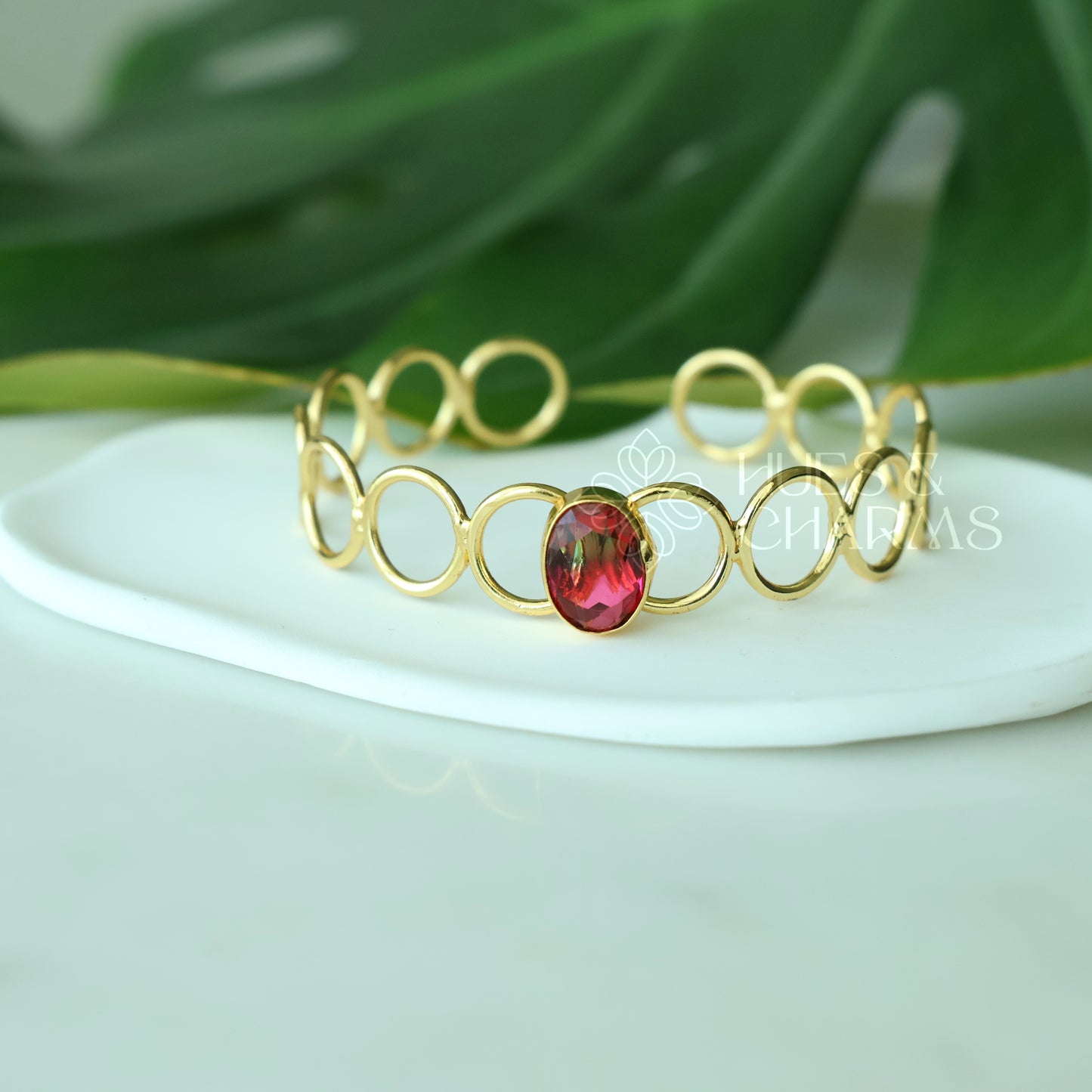 GOLDEN GLOSSY SYMPHONY ADJUSTABLE BANGLE(COLOURS AVAILABLE)