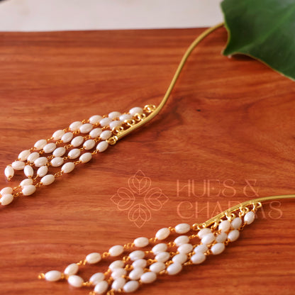 GOLDEN LAYERED PEARL NECK CUFF