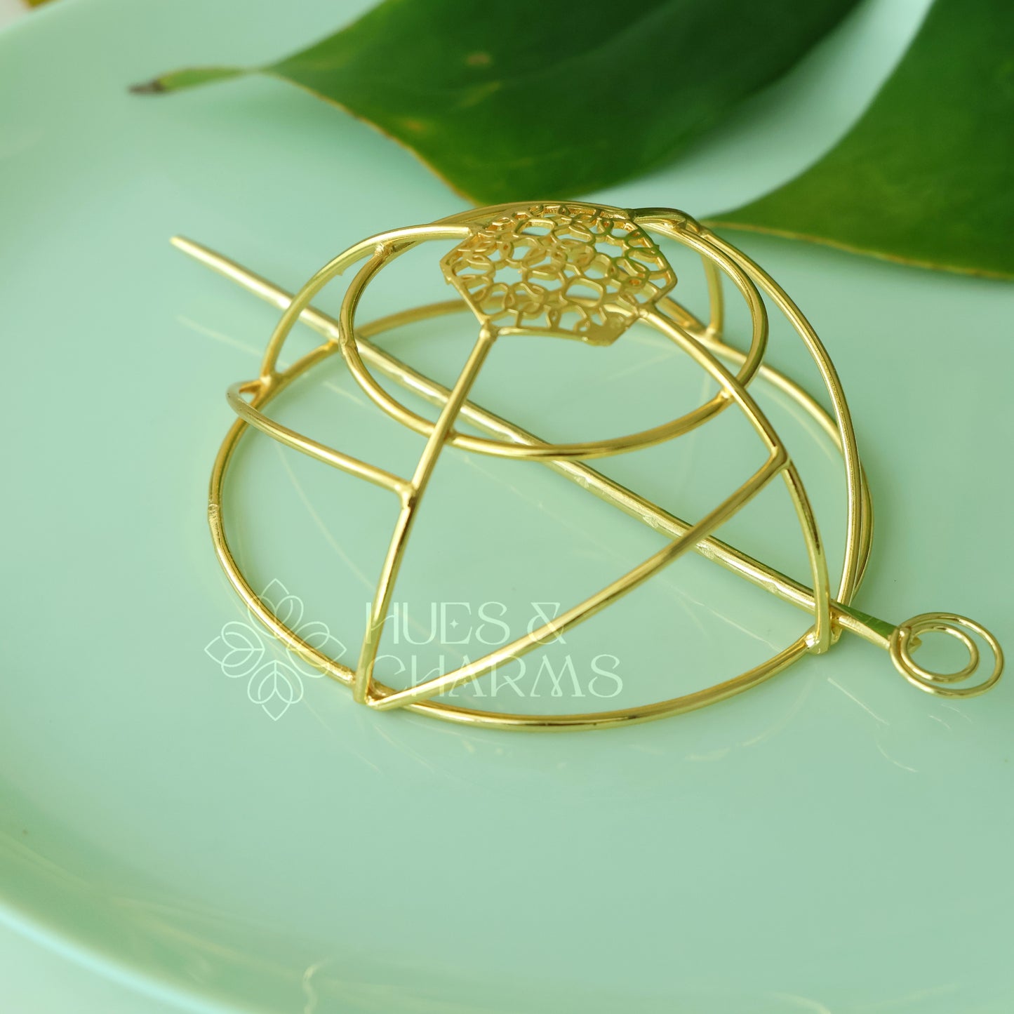 GOLDEN ORBIT HAIR BUN CAGE