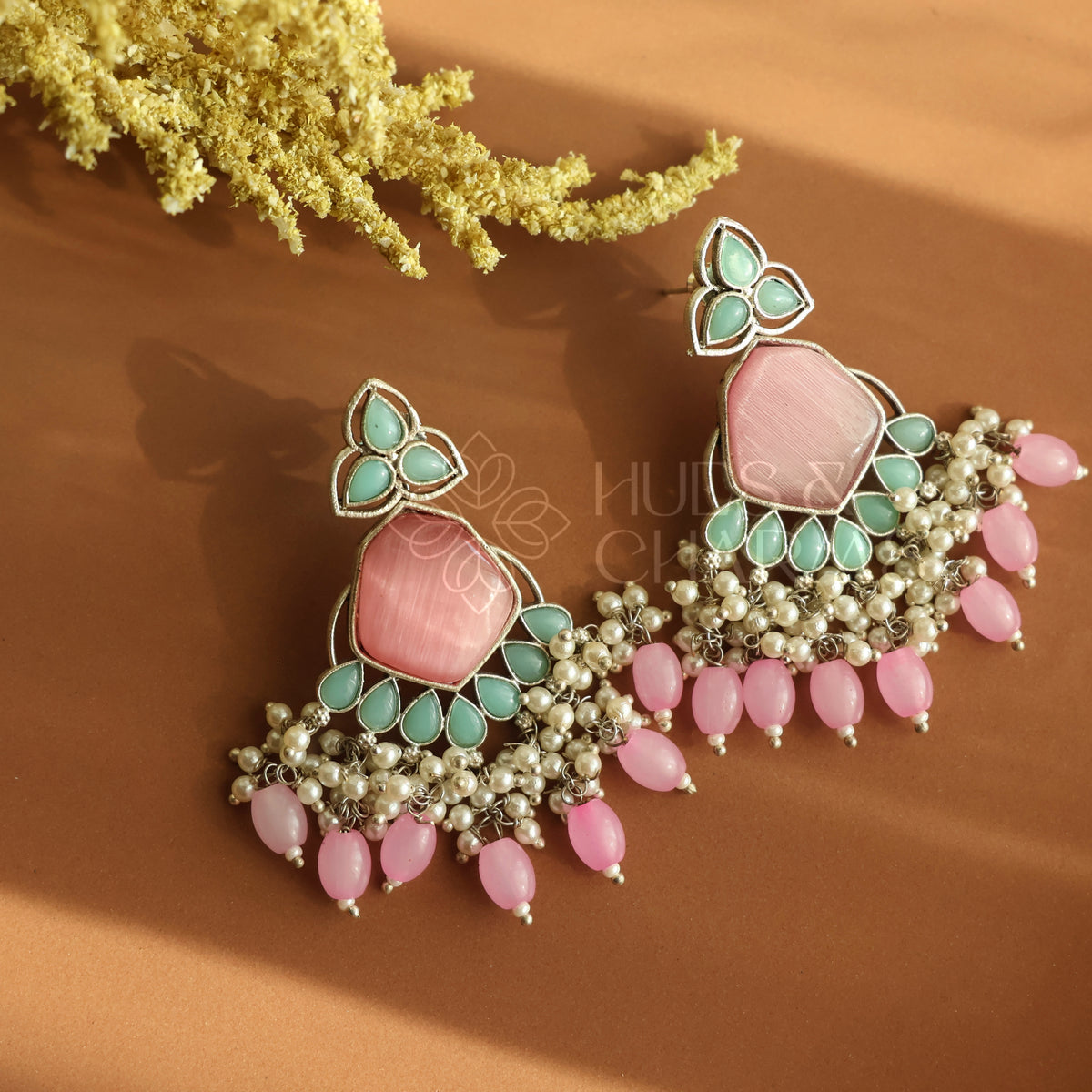 OXIDIZED ANARKALI BEADS EARRINGS