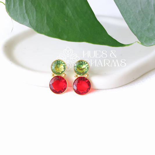 GLOSSY DUAL CIRCLE EARRING (COLOURS AVAILABLE)