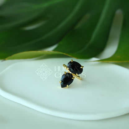 GLOSSY OVAL & TEARDROP ADJUSTABLE RING (COLOURS AVAILABLE)