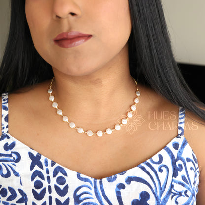 GOLDEN PEARL COIN NECKLACE SET