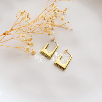 GOLDEN RECTANGULAR HOOPS