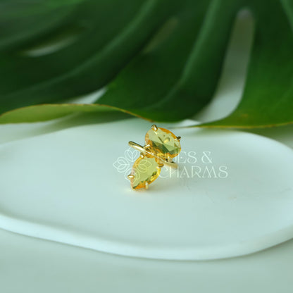 GLOSSY OVAL & TEARDROP ADJUSTABLE RING (COLOURS AVAILABLE)