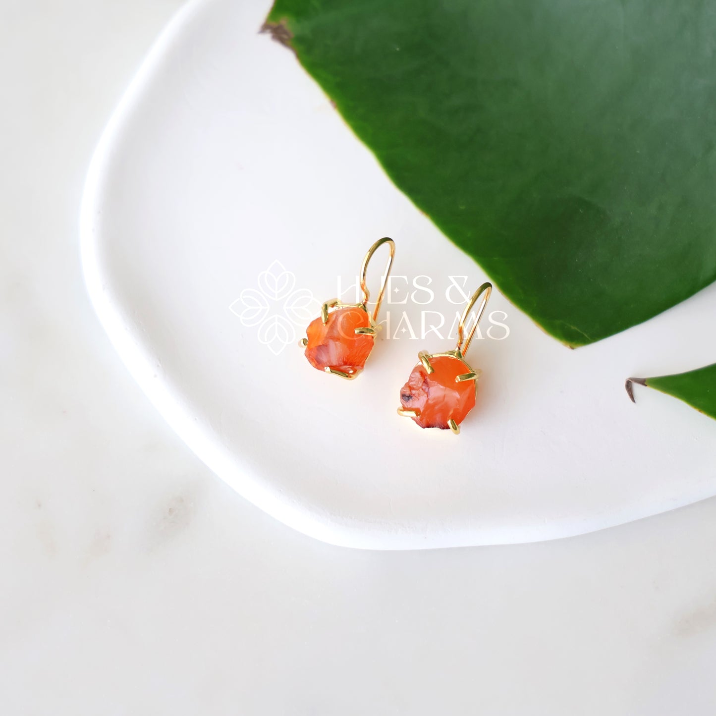 MINIMAL RAW STONE DROPS EARRINGS