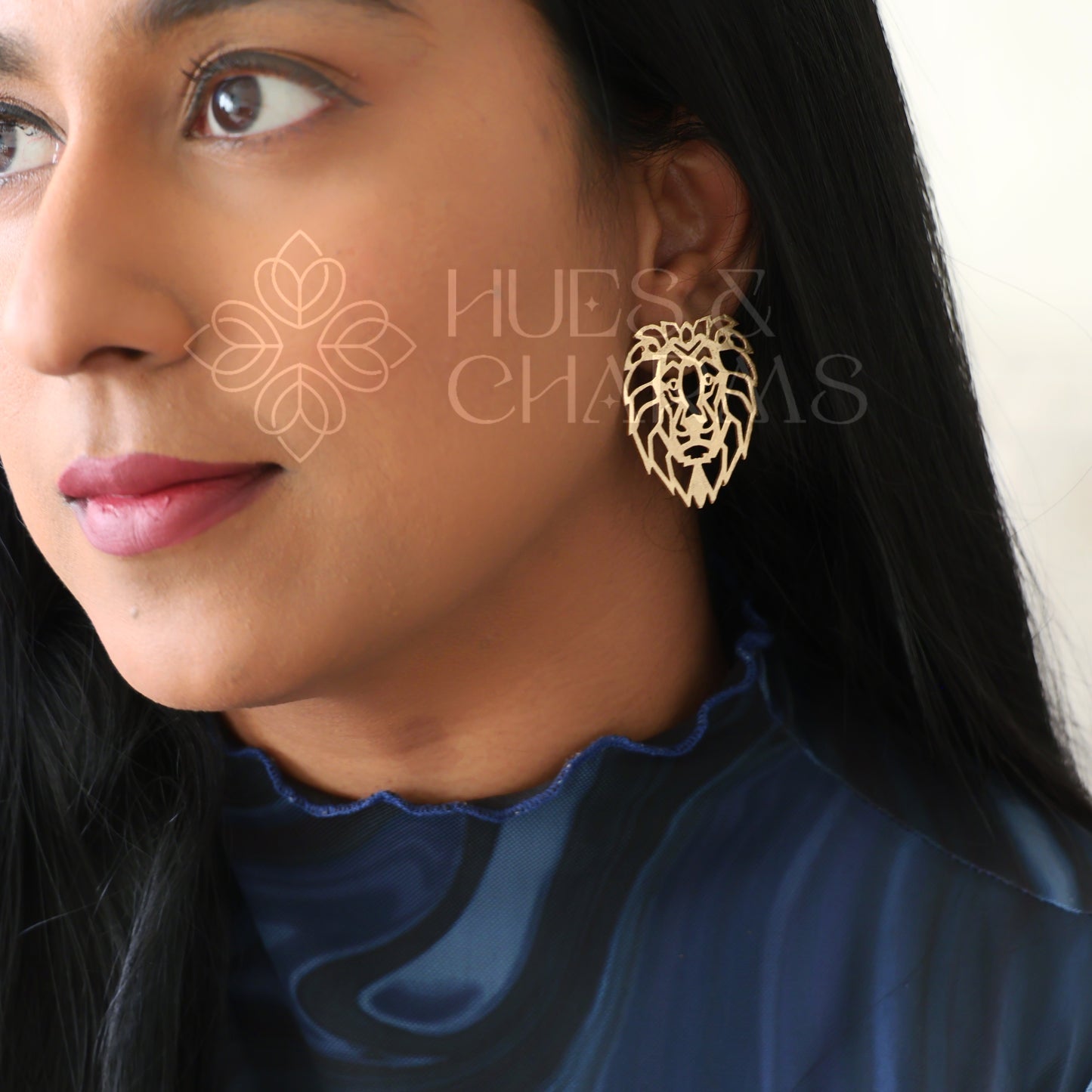 GOLDEN AURELIA MAJESTIC STATEMENT STUD EARRINGS