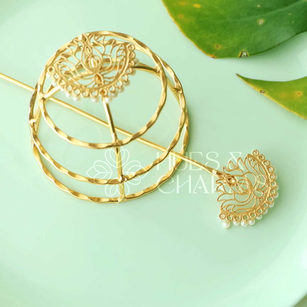 GOLDEN LOTUS HAIR BUN CAGE