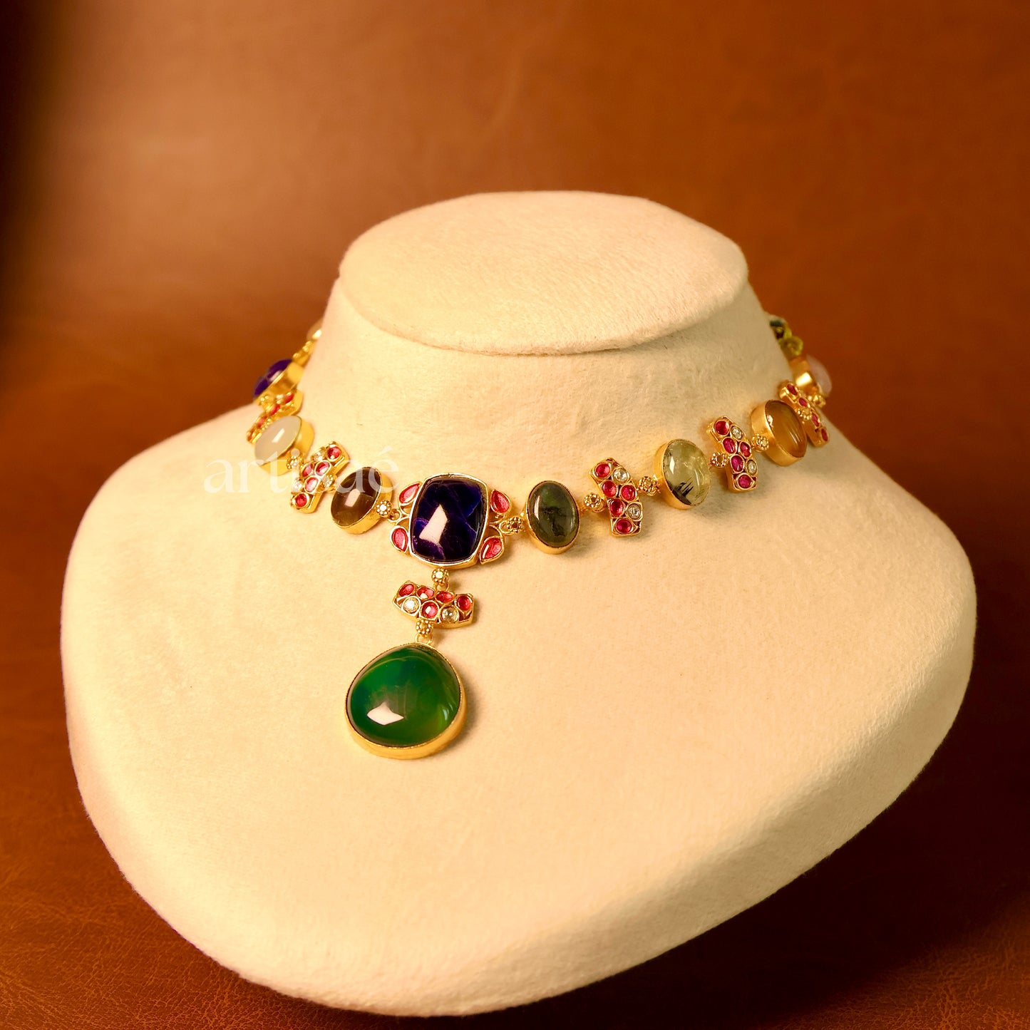 ORÉLIA MID LENGTH NECKLACE SET - MULTI RAW STONE