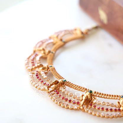 GOLDEN GAJA RATNA NECKLACE SET