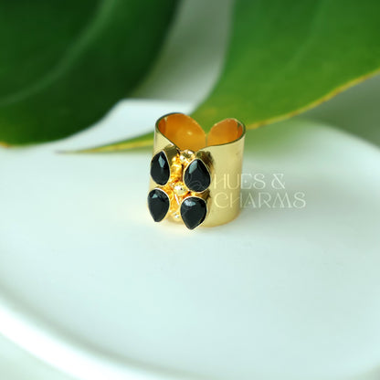 GLOSSY STATEMENT BLOOM AURA ADJUSTABLE RING (COLOURS AVAILABLE)