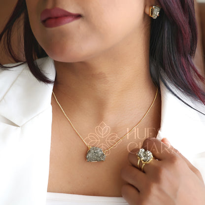 GOLDEN RAW PYRITE LUXE SET