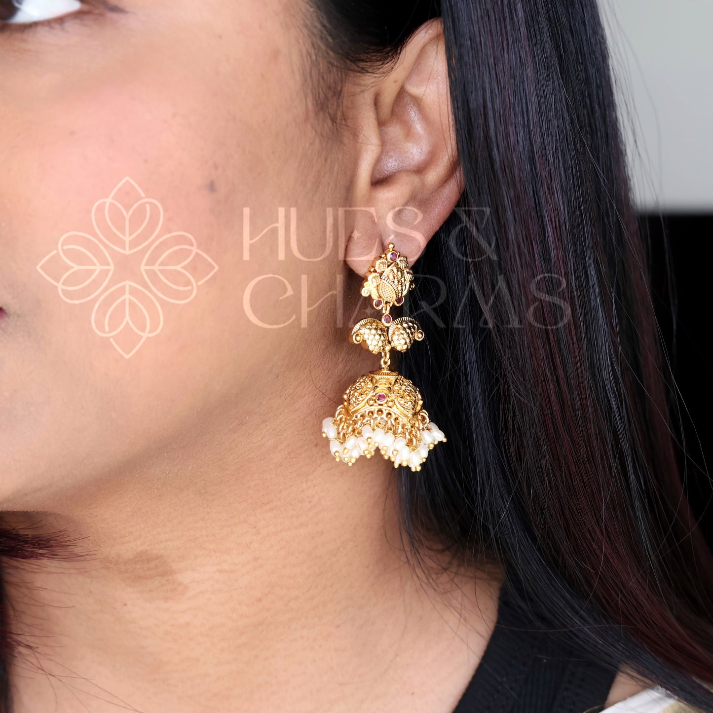 TRADITIONAL VAMIKA RICE PEARL JHUMKA | PREMIUM JEWELLERY