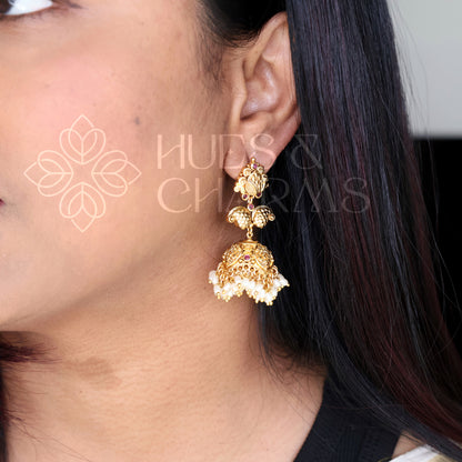 TRADITIONAL VAMIKA RICE PEARL JHUMKA | PREMIUM JEWELLERY