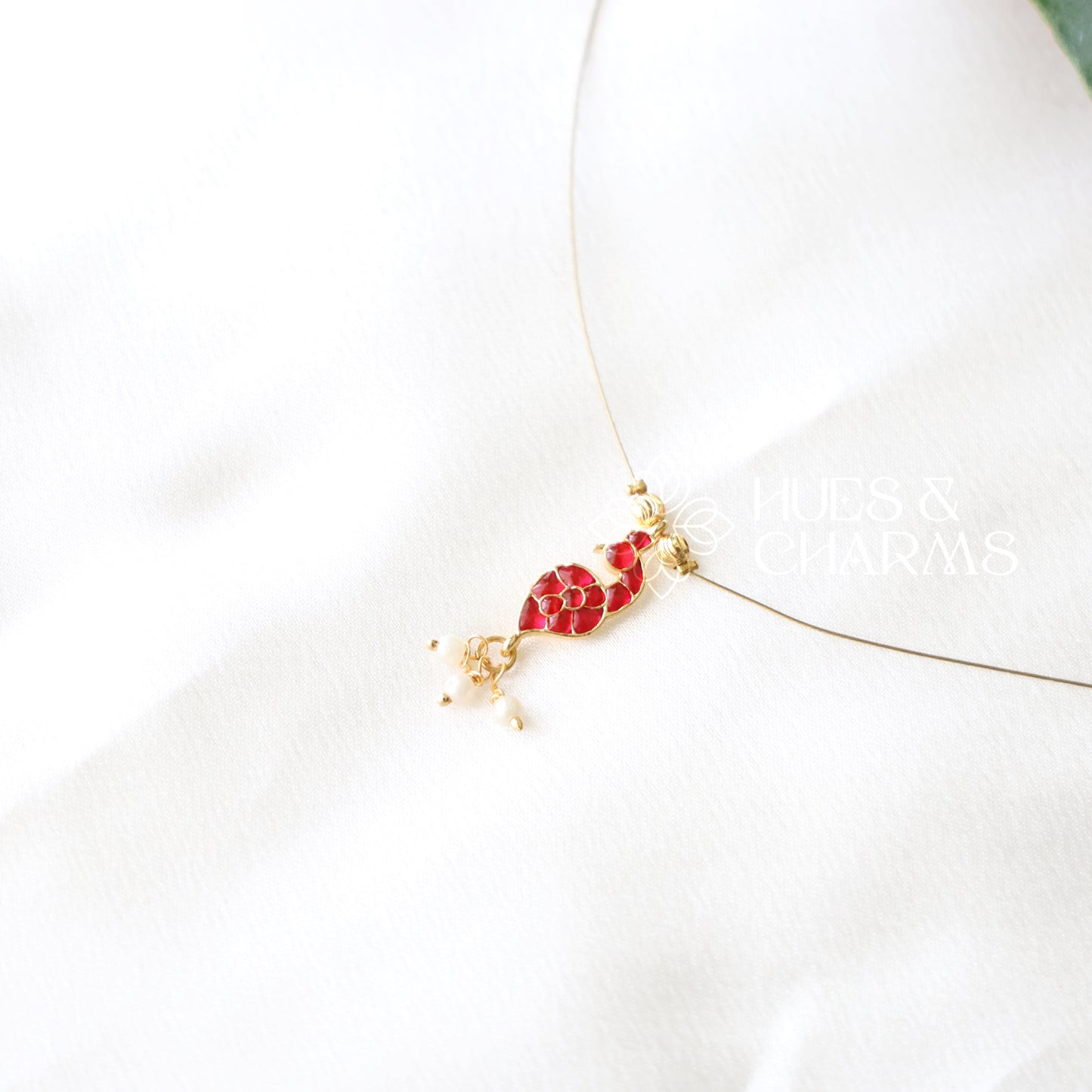 GOLDEN PEACOCK CHARM FLOATING NECKPIECE (COLOURS AVAILABLE)