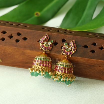 GOLDEN MAYURAVALLI KEMP RAGA JHUMKA |PREMIUM JEWELLERY