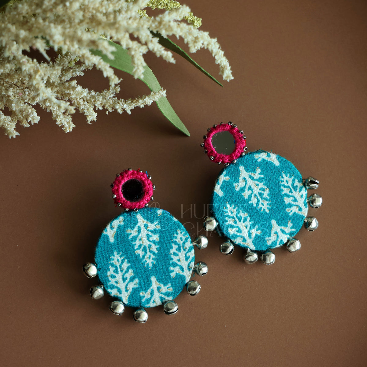 RANGINI FABRIC EARRINGS (Colours available )