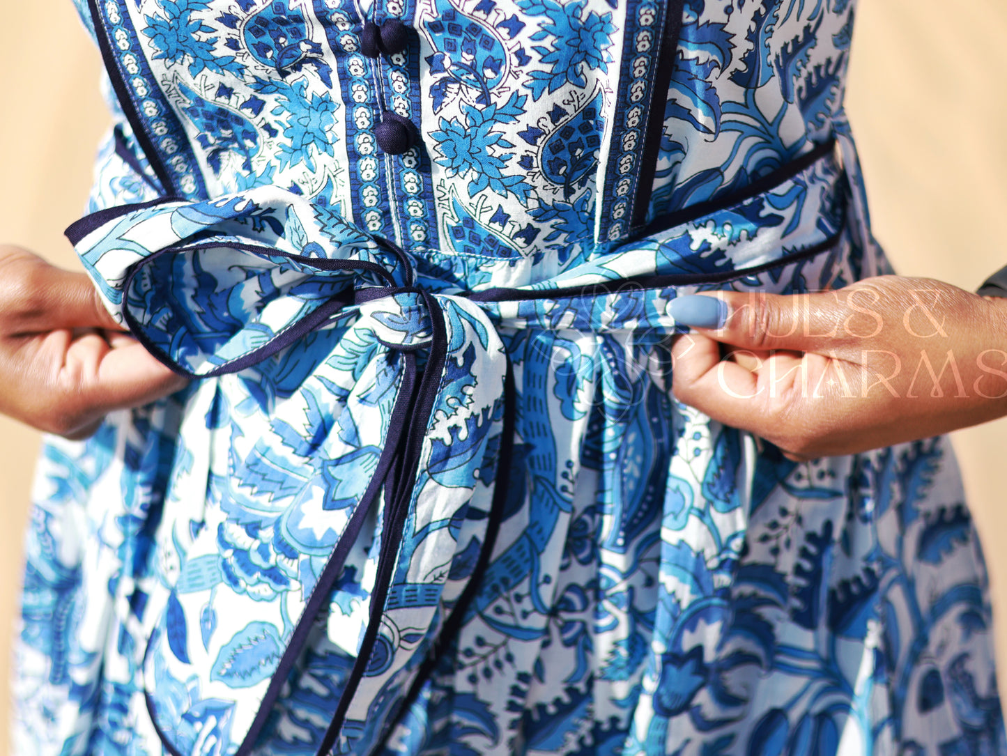 BLUE PAISLEY DRESS