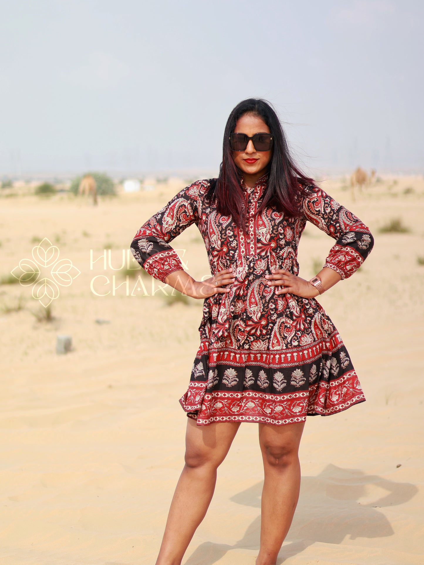 MAHOGANY FLORAL PRINTED TUNIC