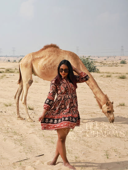 MAHOGANY FLORAL PRINTED TUNIC