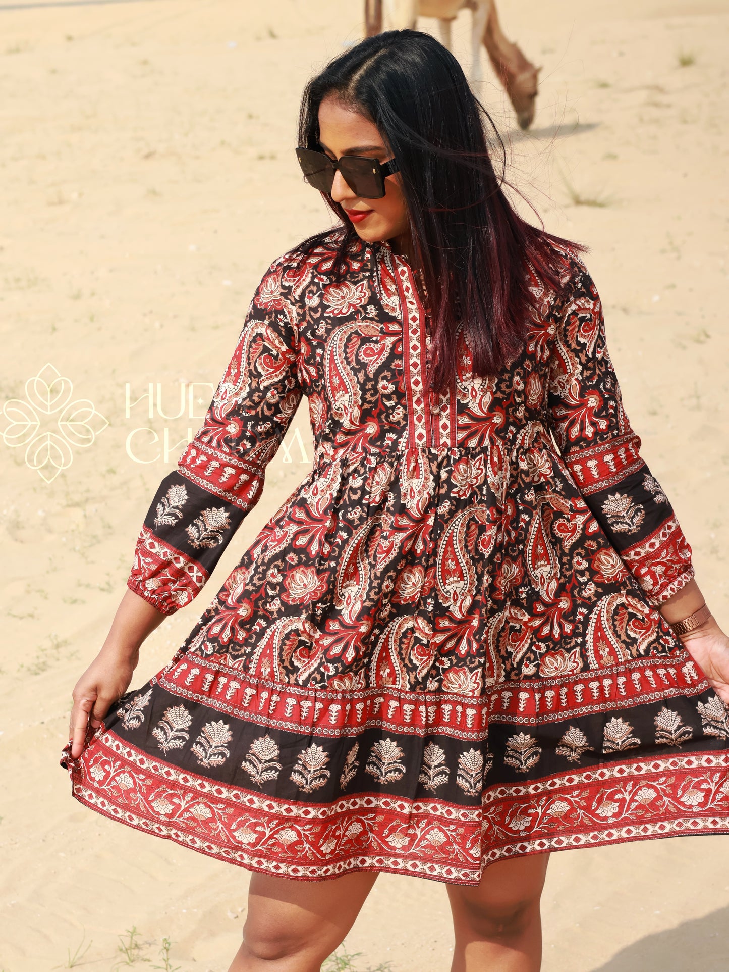 MAHOGANY FLORAL PRINTED TUNIC