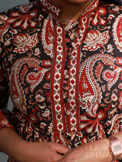 MAHOGANY FLORAL PRINTED TUNIC