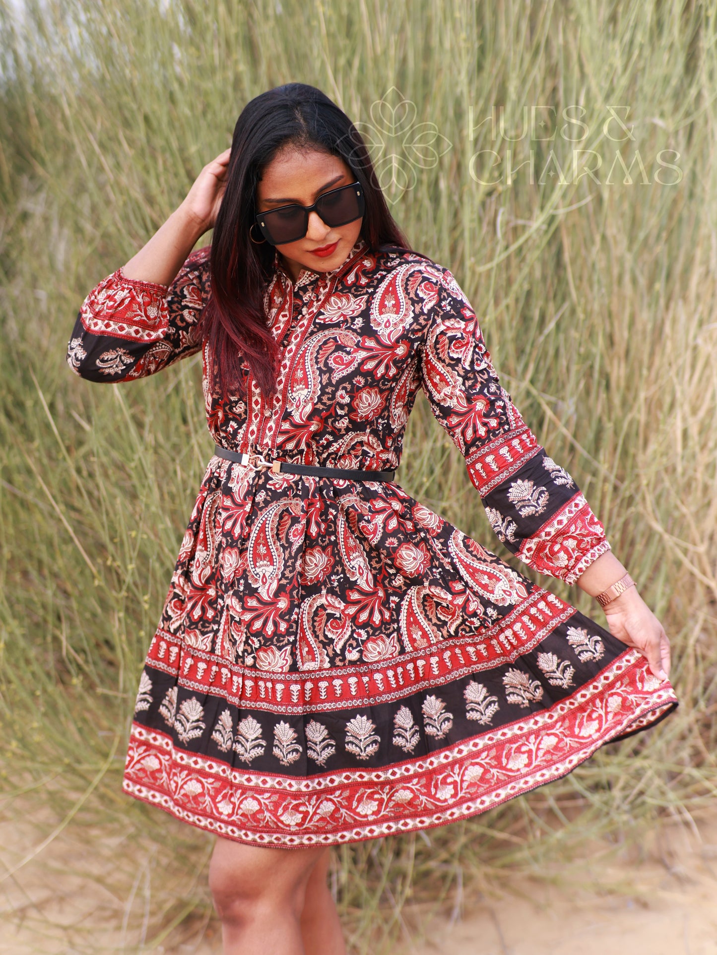 MAHOGANY FLORAL PRINTED TUNIC