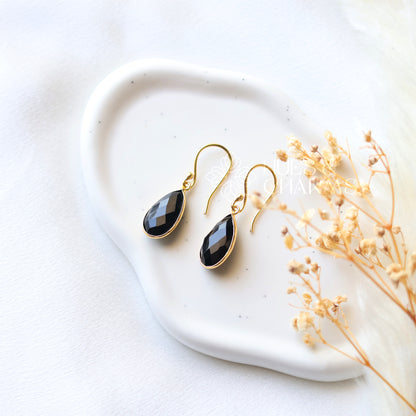 GOLDEN RAIN DROP EARRINGS- BLACK