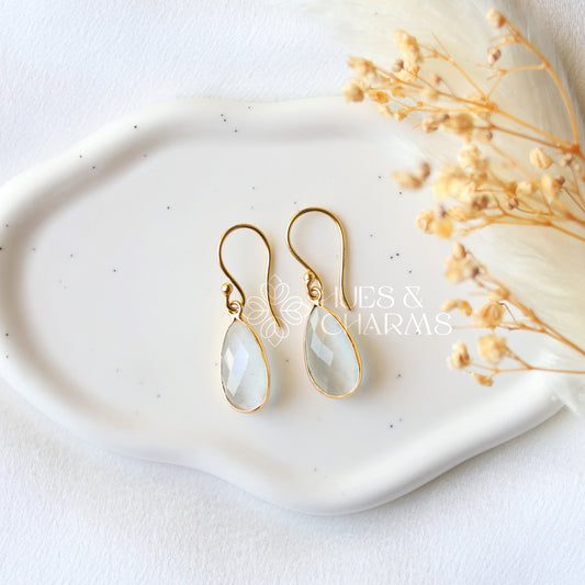 GOLDEN RAIN DROP EARRINGS - TRANSPARENT