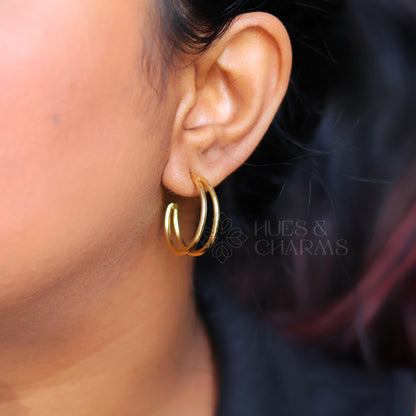 GOLDEN DOUBLE LAYER HOOP EARRINGS