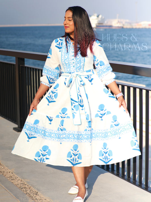 CAPRI BLUE BLOSSOM DRESS