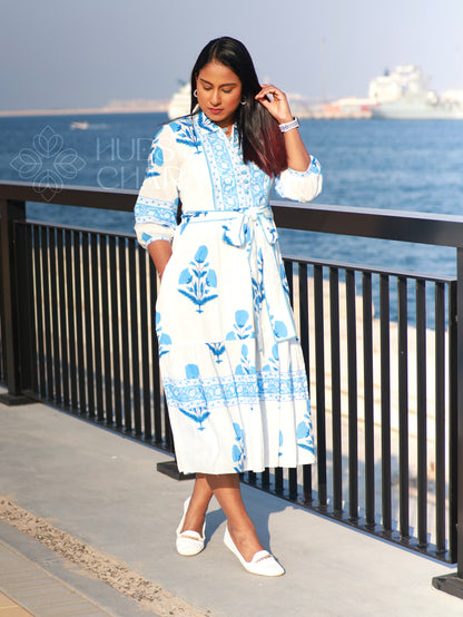 CAPRI BLUE BLOSSOM DRESS
