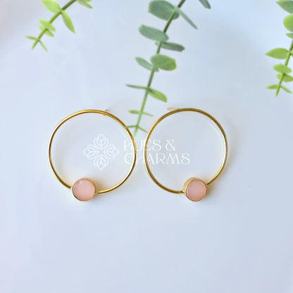 ROUND HOOP EARRINGS - PEACH