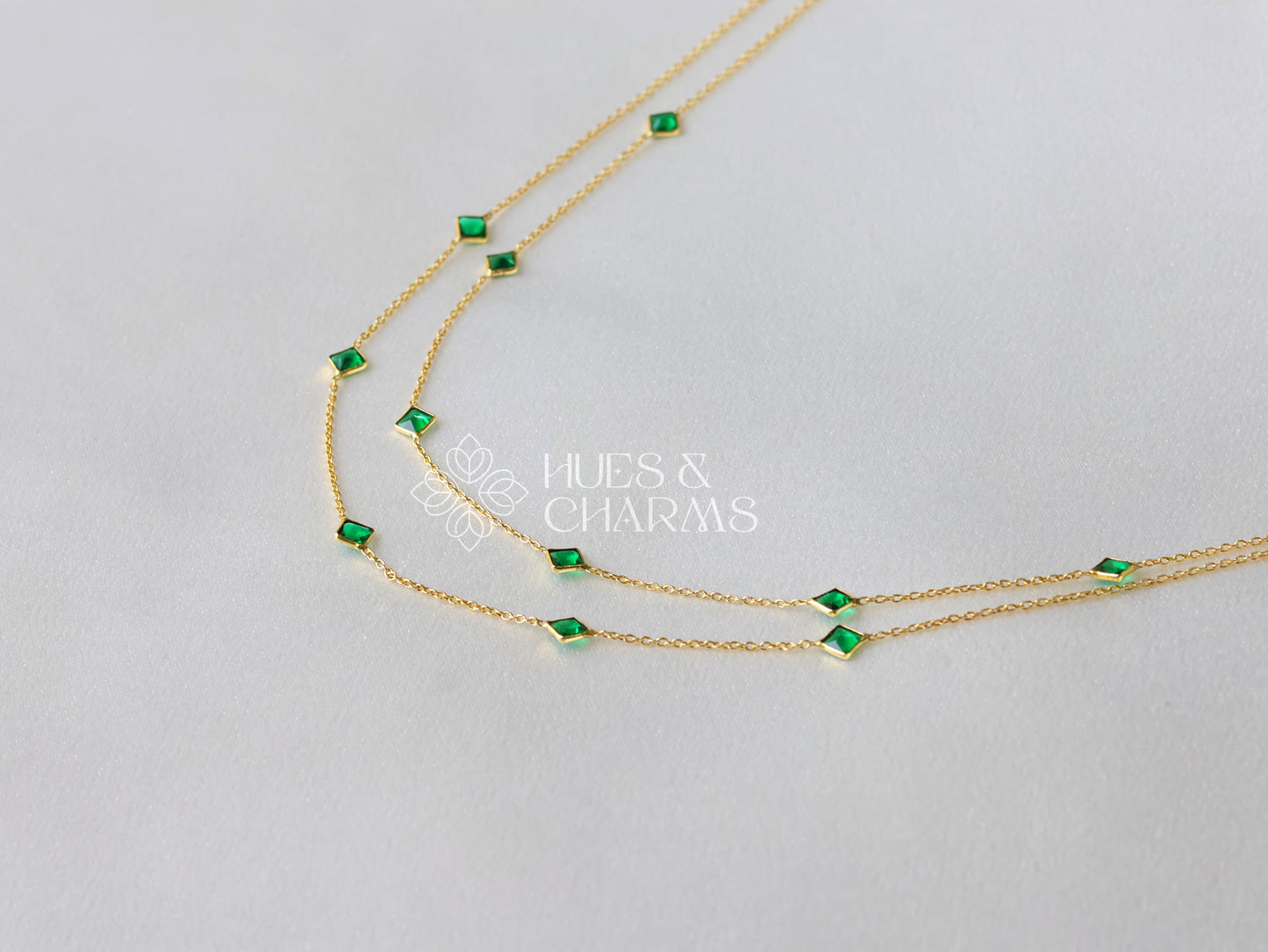 DARK GREEN DOUBLE LAYER NECKLACE