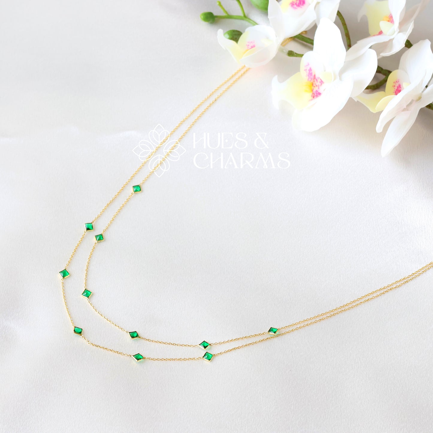 DARK GREEN DOUBLE LAYER NECKLACE