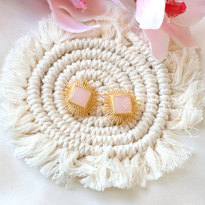 GOLDEN HARMONY STUDS - BABY PINK