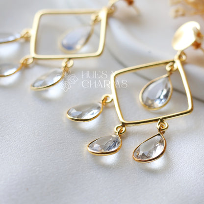 ROYAL GLOSSY RAINDROP EARRING - TRANSPARENT