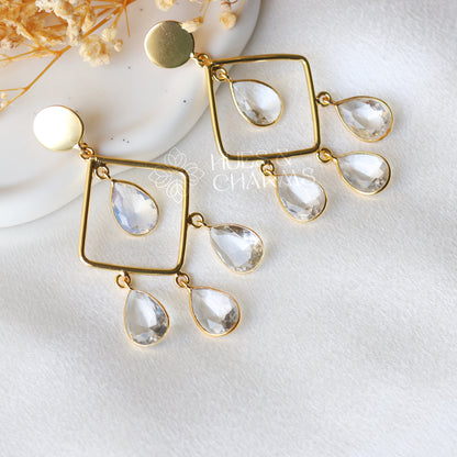 ROYAL GLOSSY RAINDROP EARRING - TRANSPARENT