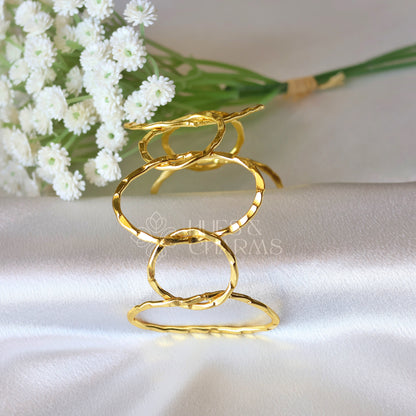 GOLDEN HAMMERED ADJUSTABLE BANGLE