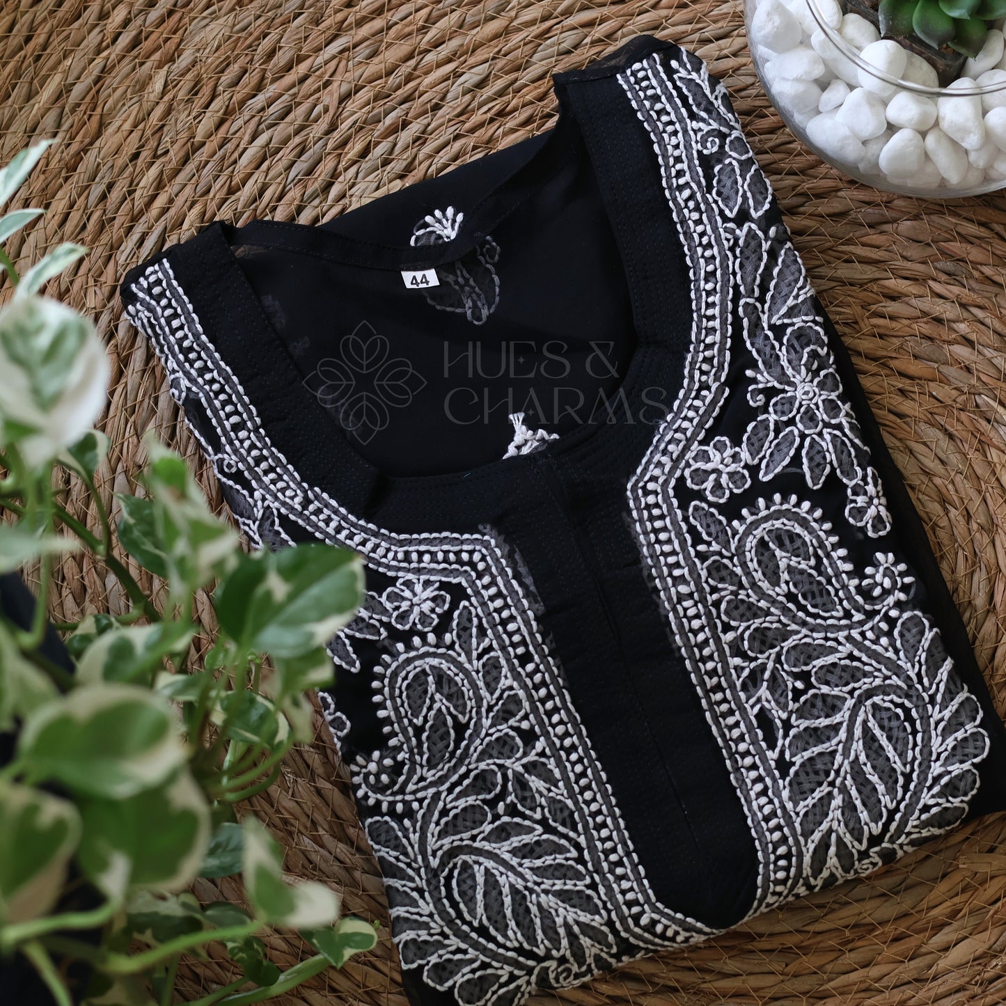 Chikankari Georgette Kurti - Black