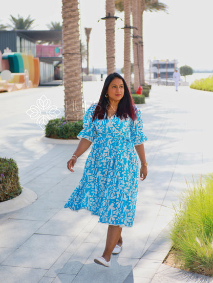 SANTORINI FLORAL DRESS