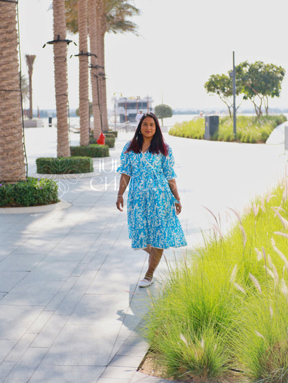 SANTORINI FLORAL DRESS