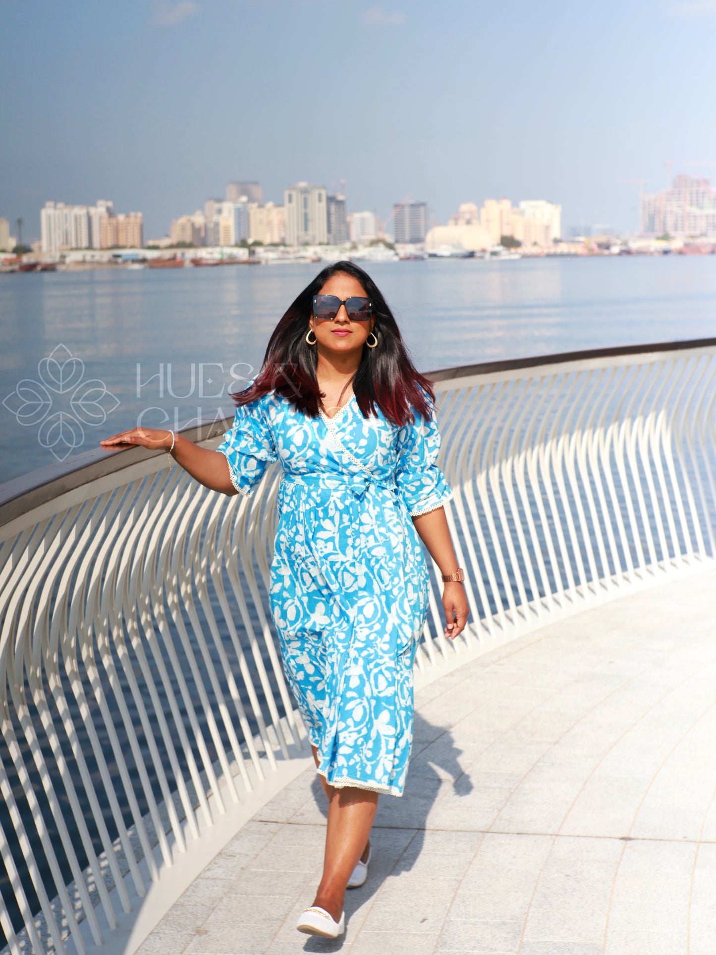 SANTORINI FLORAL DRESS